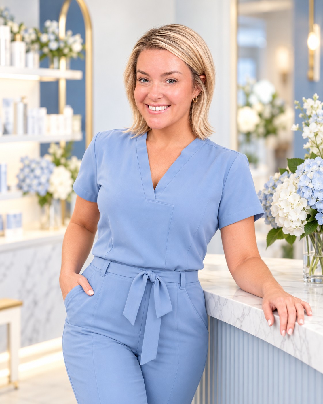 Britt Dunlap, licensed esthetician and owner of Britt D Aesthetics in Mooresville, NC